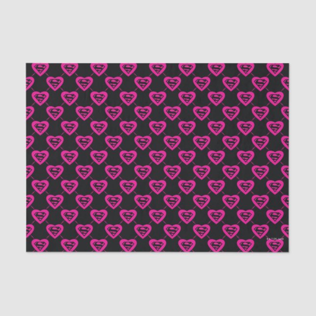 Supergirl Hearts Diagonal Pattern Seidenpapier (Vorderseite)