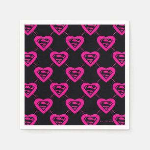 Supergirl Hearts Diagonal Pattern Serviette