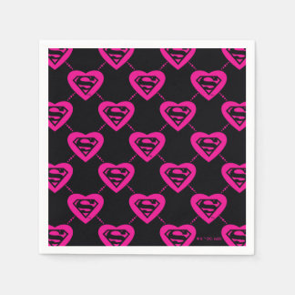 Supergirl Hearts Diagonal Pattern Serviette