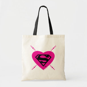 Supergirl Hearts Diagonal Pattern Tragetasche