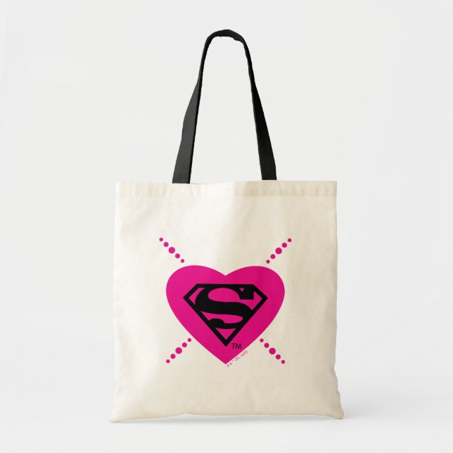 Supergirl Hearts Diagonal Pattern Tragetasche (Vorne)