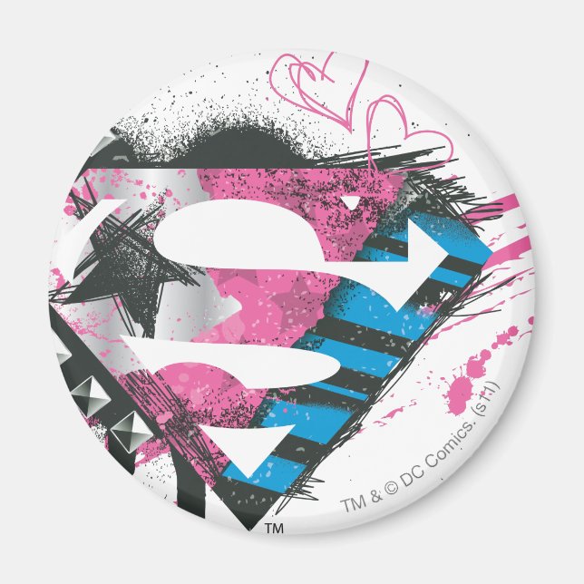 Supergirl Hearts Logo Magnet