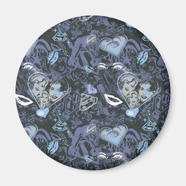 Supergirl Herz und Lips Muster Magnet (Vorne)