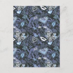 Supergirl Herz und Lips Muster Postkarte