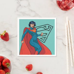 Supergirl Hovering in Blue Anzug Serviette