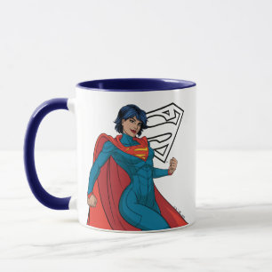 Supergirl Hovering in Blue Anzug Tasse