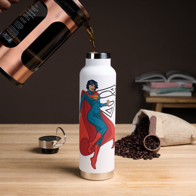 Supergirl Hovering in Blue Anzug Trinkflasche (Kaffee)
