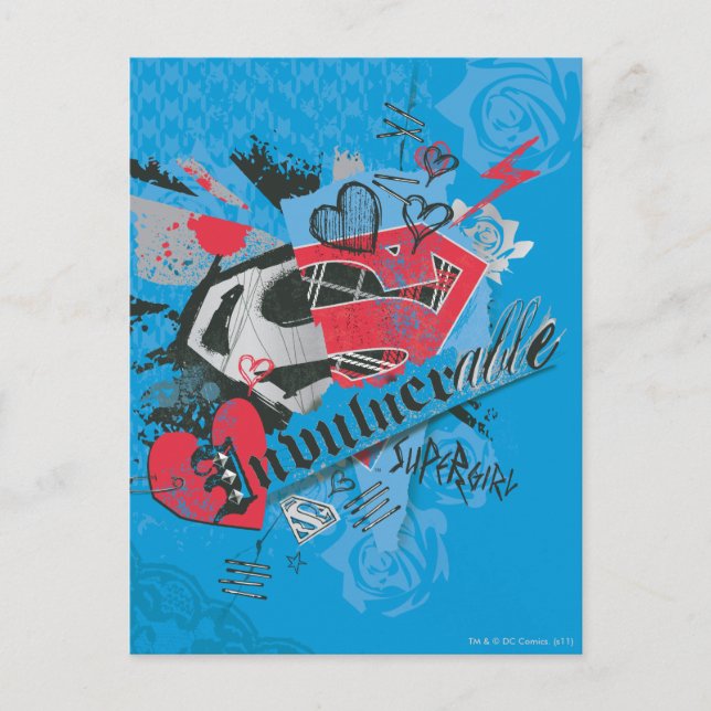 Supergirl Invulverletzable Postkarte (Vorderseite)