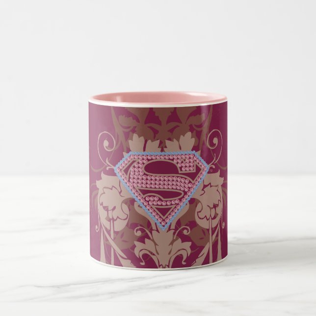 Supergirl Jewel Logo Zweifarbige Tasse (Mittel)