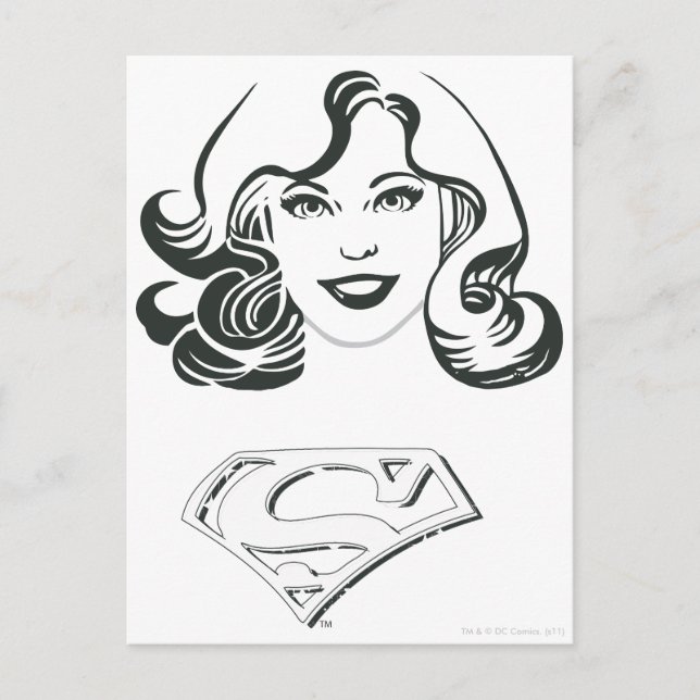 Supergirl-Kontur 1 Postkarte (Vorderseite)
