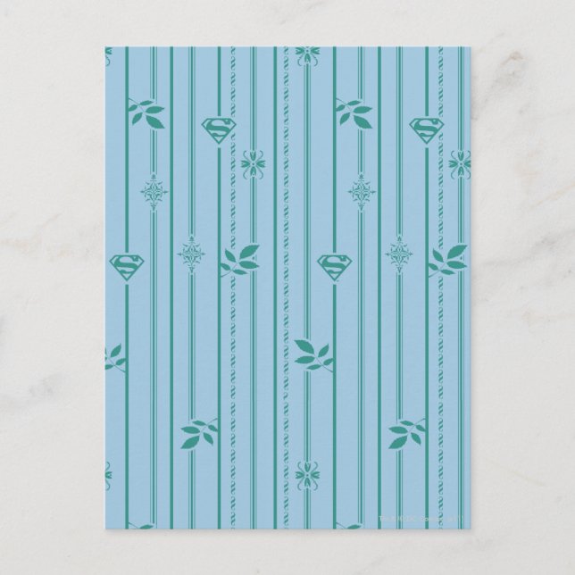 Supergirl Leaf Muster Blau Postkarte (Vorderseite)