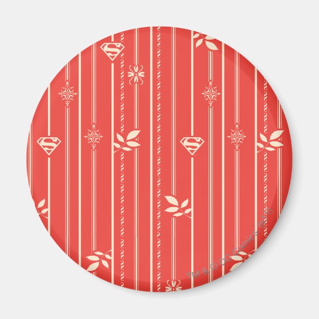 Supergirl Leaf Pattern Red Magnet (Vorne)