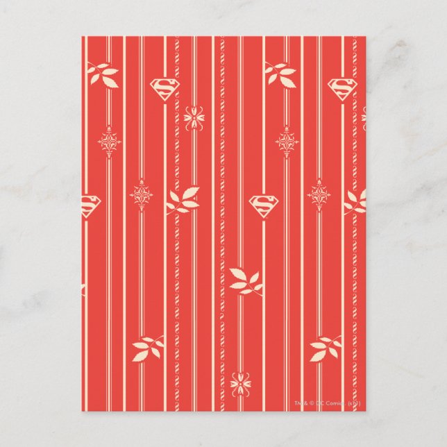 Supergirl Leaf Pattern Red Postkarte (Vorderseite)