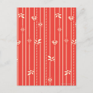 Supergirl Leaf Pattern Red Postkarte