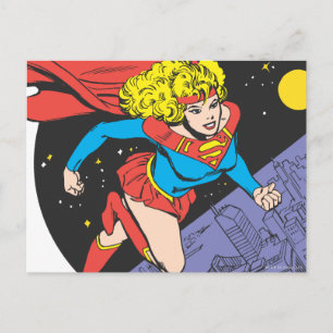 Supergirl Leaps in Space Postkarte