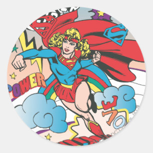 Supergirl Liebe Conquers Runder Aufkleber