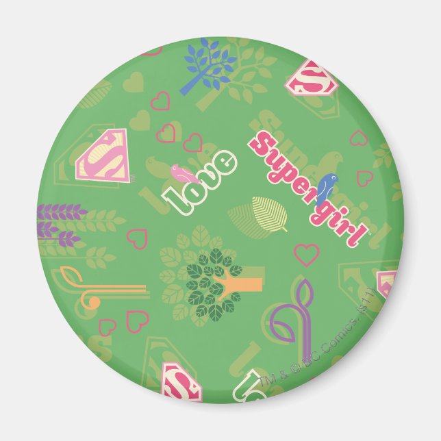 Supergirl-Liebe-Muster Magnet (Vorne)