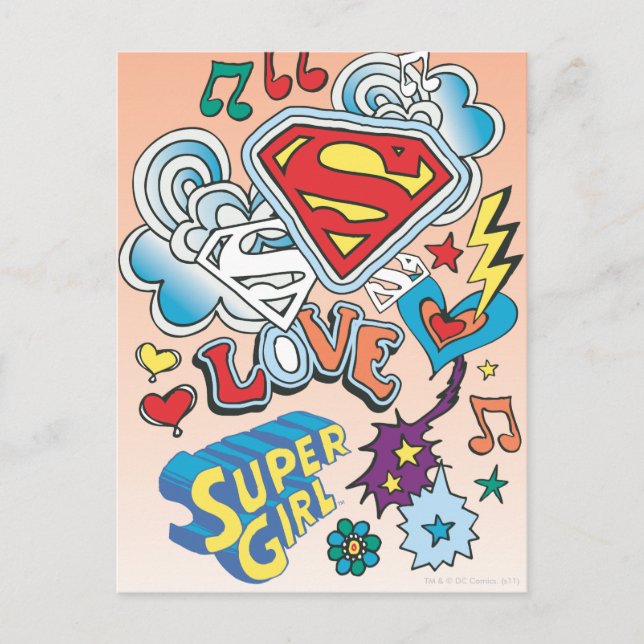Supergirl-Liebe Postkarte (Vorderseite)