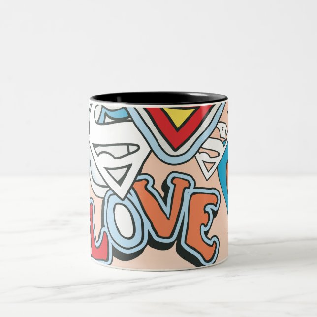 Supergirl-Liebe Zweifarbige Tasse (Mittel)