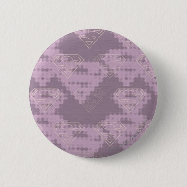 Supergirl-Lila-Halftone-Logo Button (Vorderseite)
