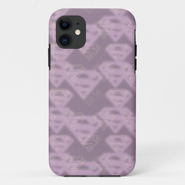 Supergirl-Lila-Halftone-Logo Case-Mate iPhone Hülle (Rückseite)