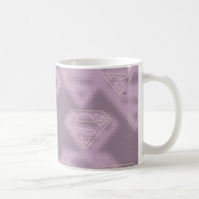 Supergirl-Lila-Halftone-Logo Tasse (Rechts)