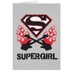 Supergirl Logo Black Flaming Gitarren