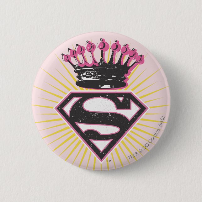 Supergirl-Logo mit Krone Button (Vorderseite)