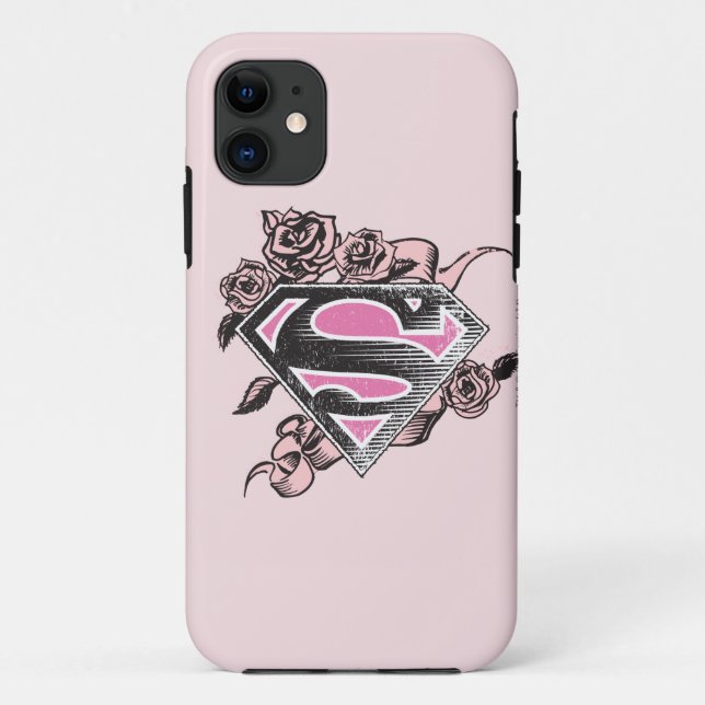 Supergirl-Logo mit Rose Case-Mate iPhone Hülle (Rückseite)