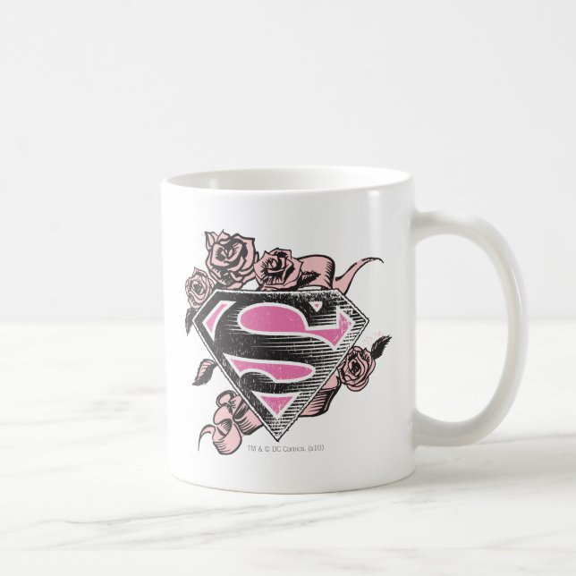 Supergirl-Logo mit Rose Kaffeetasse (Rechts)