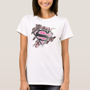 Supergirl Logo mit Rosen T-Shirt
