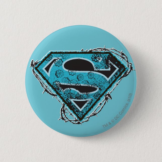 Supergirl-Logo-Stacheldraht und Blume Button (Vorderseite)