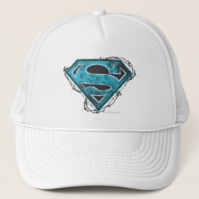 Supergirl-Logo-Stacheldraht und Blume Truckerkappe (Vorderseite)
