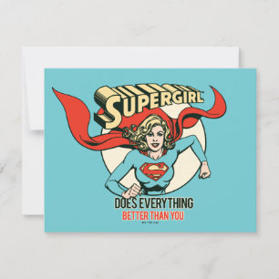 Supergirl macht alles besser als du mitteilungskarte