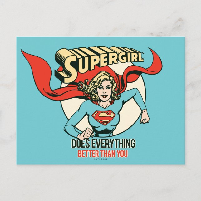 Supergirl macht alles besser als du postkarte (Vorderseite)