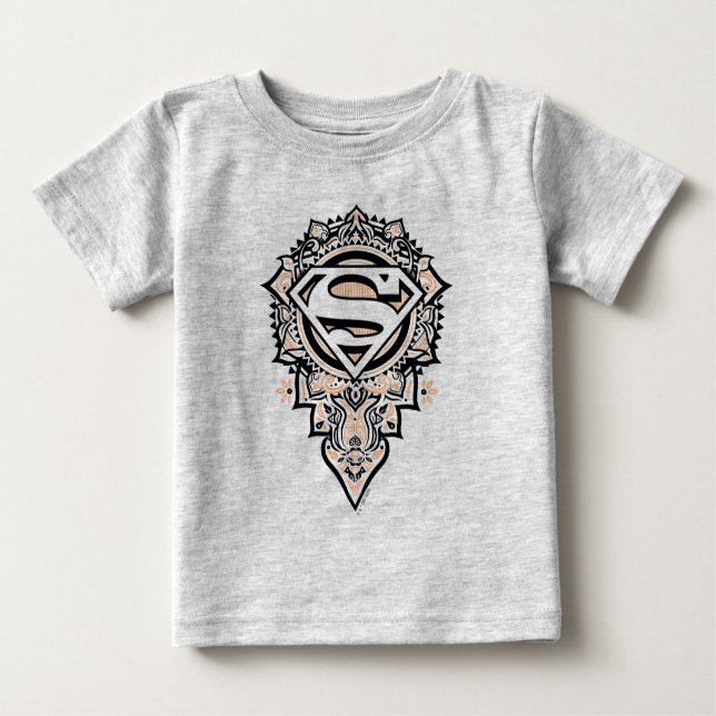 Supergirl Mandala Graphic Baby T-shirt (Vorderseite)