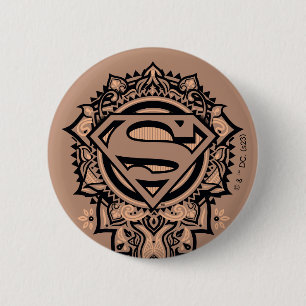 Supergirl Mandala Graphic Button