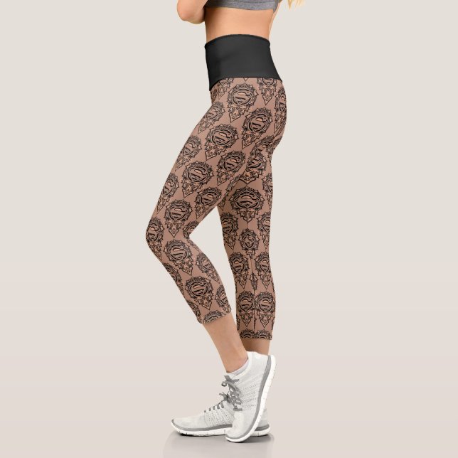 Supergirl Mandala Graphic Capri Leggings (Links)