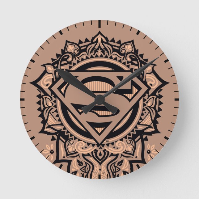 Supergirl Mandala Graphic Runde Wanduhr (Vorderseite)