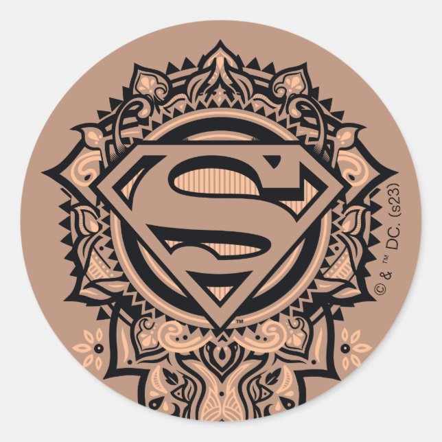 Supergirl Mandala Graphic Runder Aufkleber (Vorderseite)