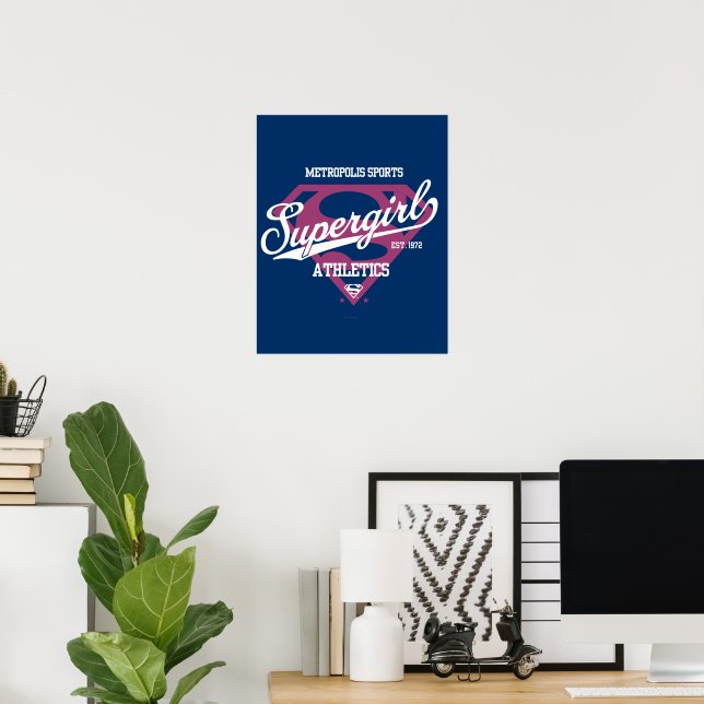 Supergirl Metropolis Sportathletik Grafik Poster (Heimbüro)