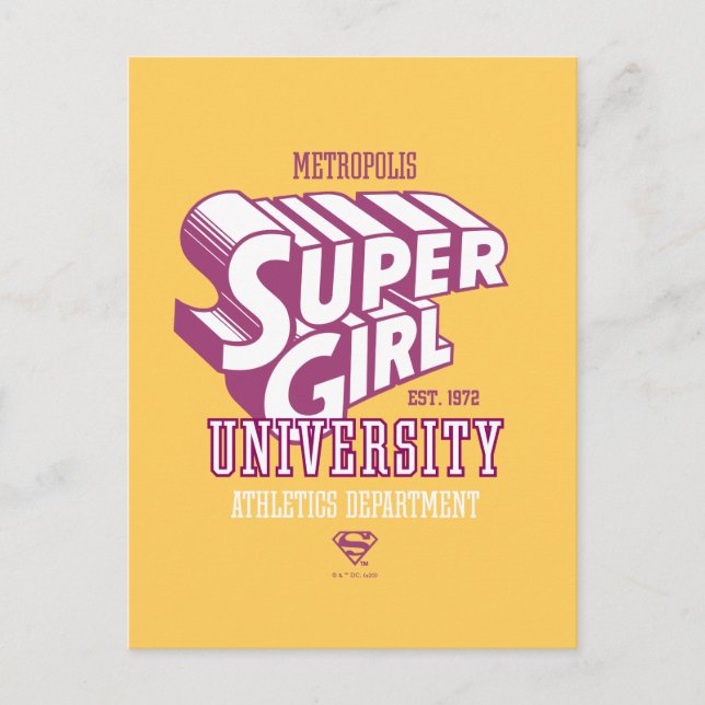 Supergirl Metropolis University Athletics Dept. Postkarte (Vorderseite)