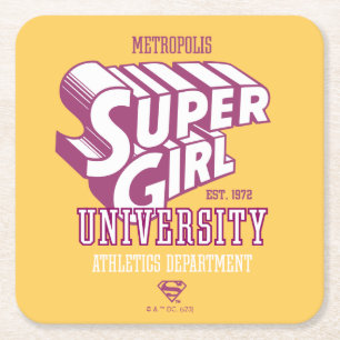 Supergirl Metropolis University Athletics Dept. Rechteckiger Pappuntersetzer