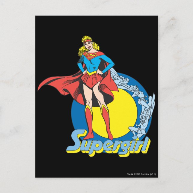Supergirl mit Logo Postkarte (Vorderseite)