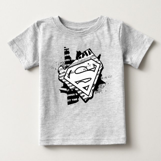 Supergirl Newsprint S-Shield Baby T-shirt (Vorderseite)