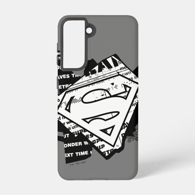 Supergirl Newsprint S-Shield Samsung Galaxy Hülle (Rückseite)