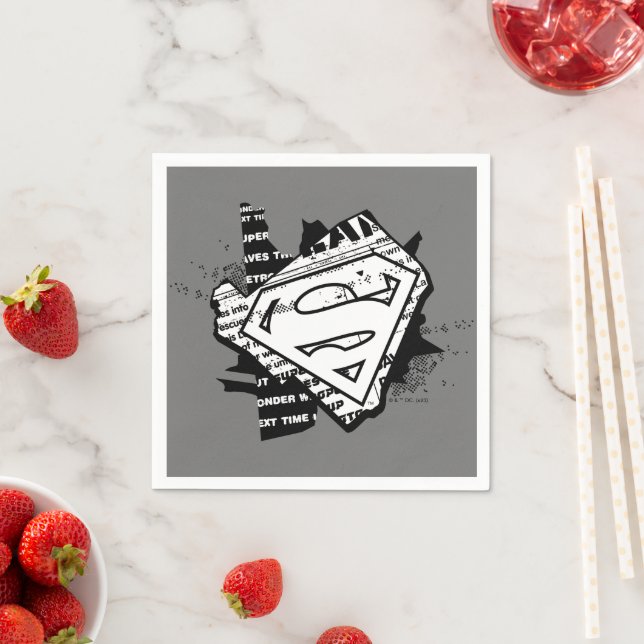 Supergirl Newsprint S-Shield Serviette (Beispiel)