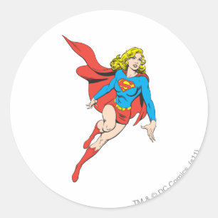 Supergirl on the Move Runder Aufkleber