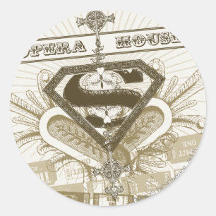 Supergirl Opera House Runder Aufkleber