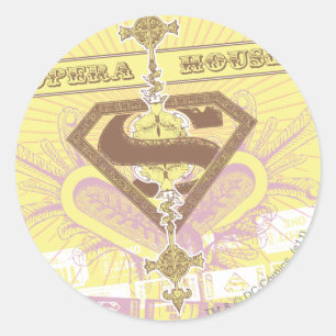 Supergirl Opera House Yellow Runder Aufkleber